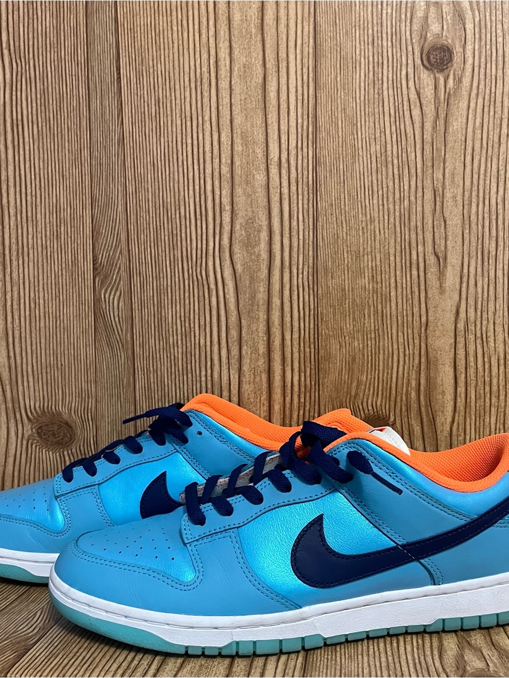 Nike Low Top Sneakers - Blue with Orange Interior
